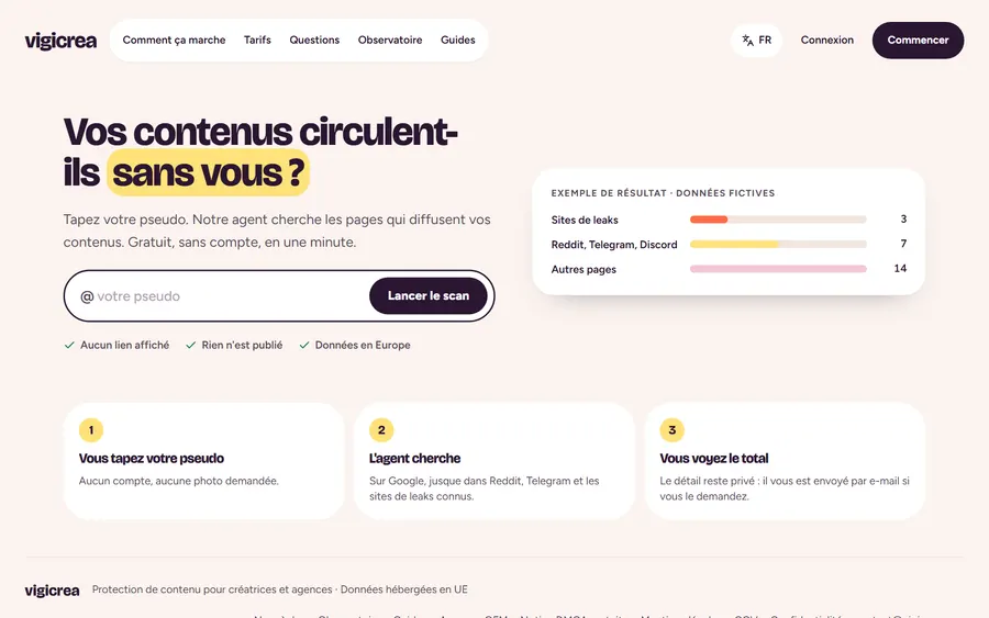 Outil de scan gratuit de Vigicrea