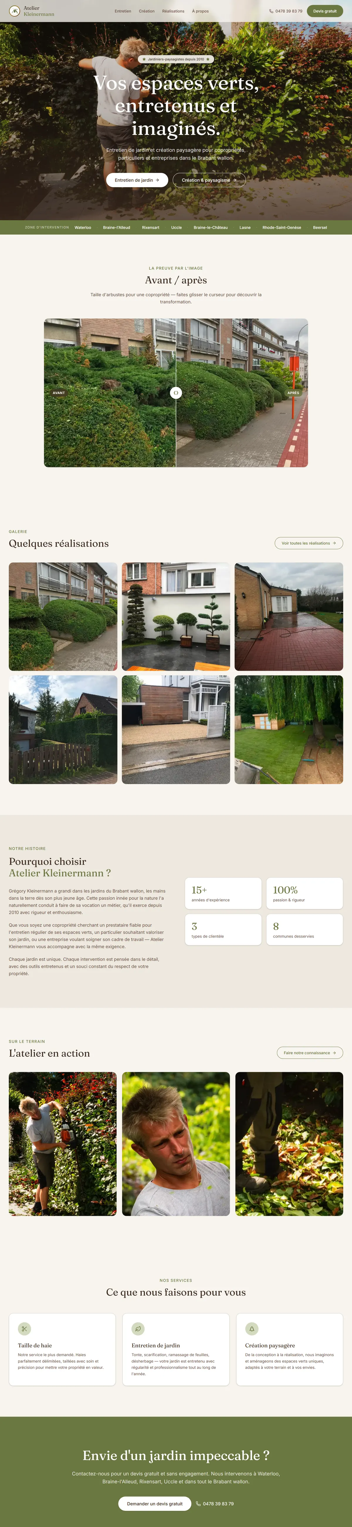 Homepage of the Atelier Kleinermann website