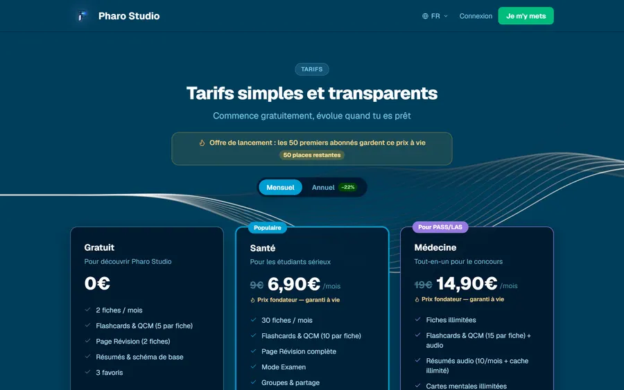 Pricing page of Pharo Studio